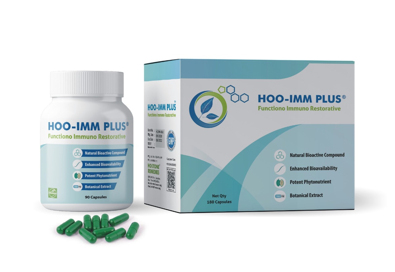 HOO-IMM PLUS® - Functiono Immuno Restorative - bottle of 90 capsules and packaging box of 180 capsules